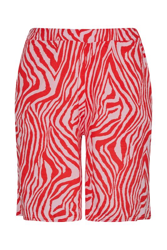 Curve Pink Zebra Print Pull On Jersey Shorts_X.jpg