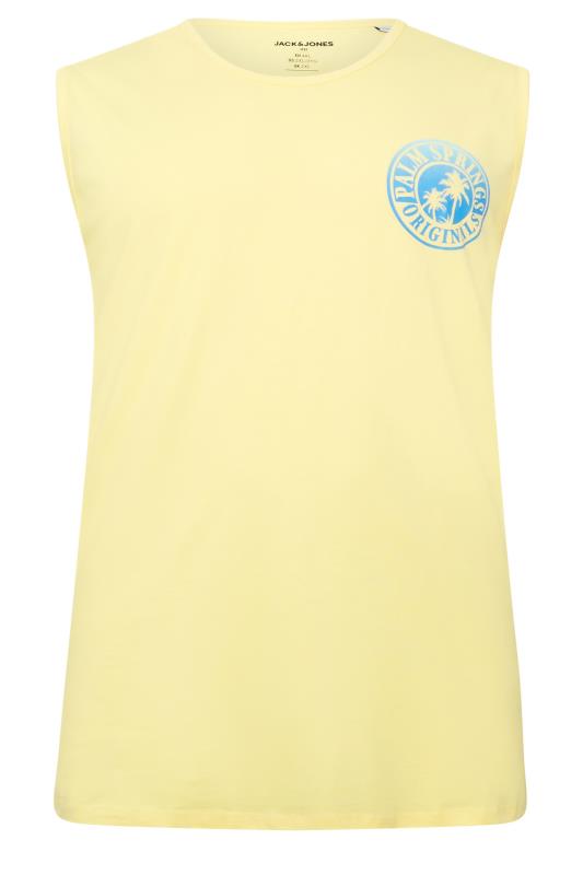 JACK & JONES Big & Tall Yellow Logo Print Vest | BadRhino 3
