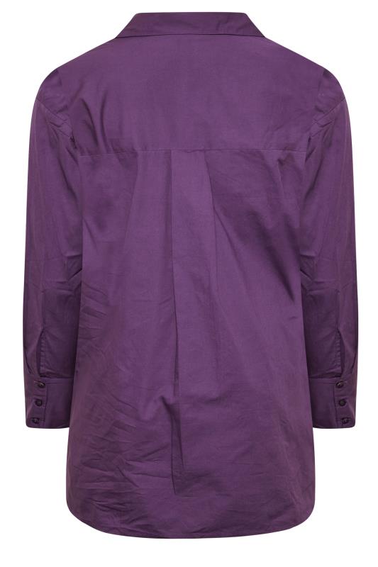 LIMITED COLLECTION Curve Dark Purple Oversized Boyfriend Shirt | Yours Clothing 7