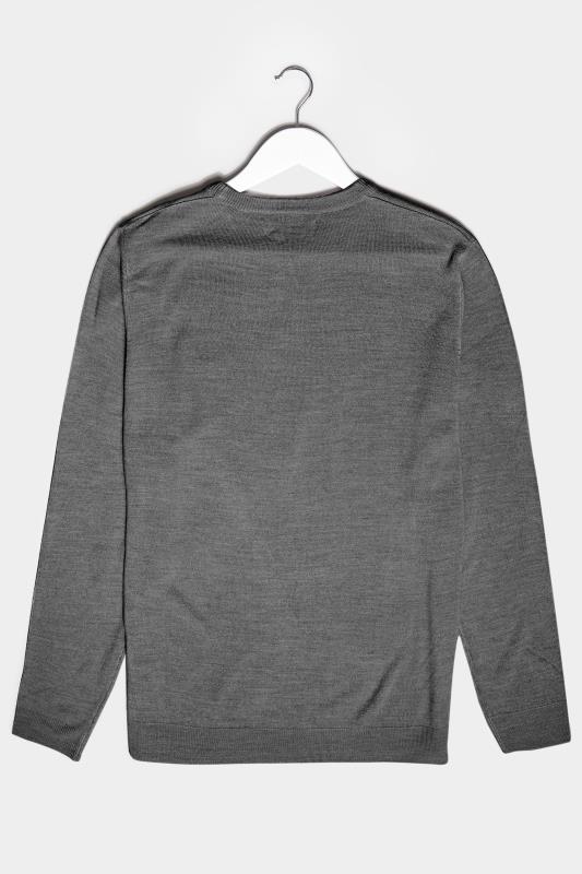 BadRhino Big & Tall Charcoal Grey Essential Knitted Cardigan 3