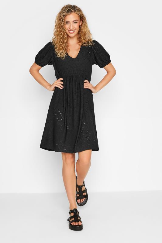 LTS Tall Black Broderie Anglaise Dress 1