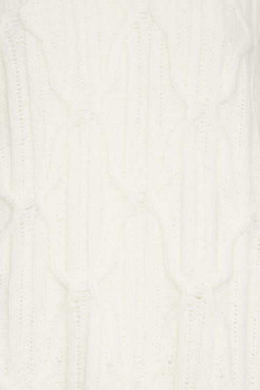 LTS Tall White Chunky Cable Knit Jumper | Long Tall Sally 5