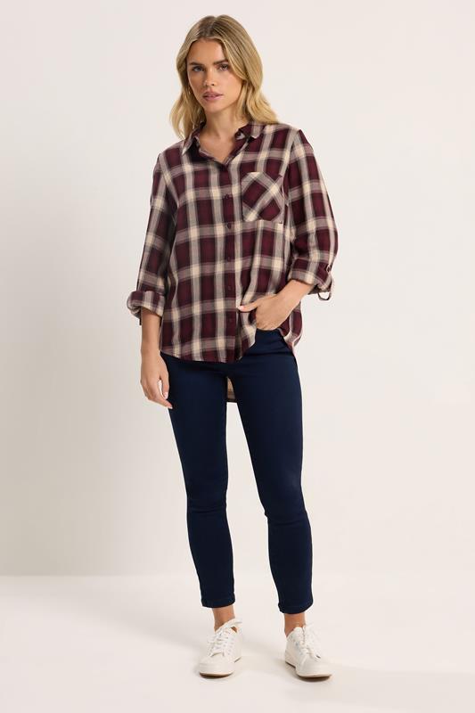 M&Co Petite Berry Red Check Shirt | M&Co 1