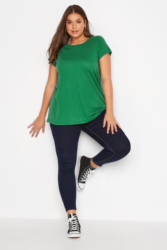 Plus Size Forest Green Short Sleeve T-Shirt | Yours Clothing 2