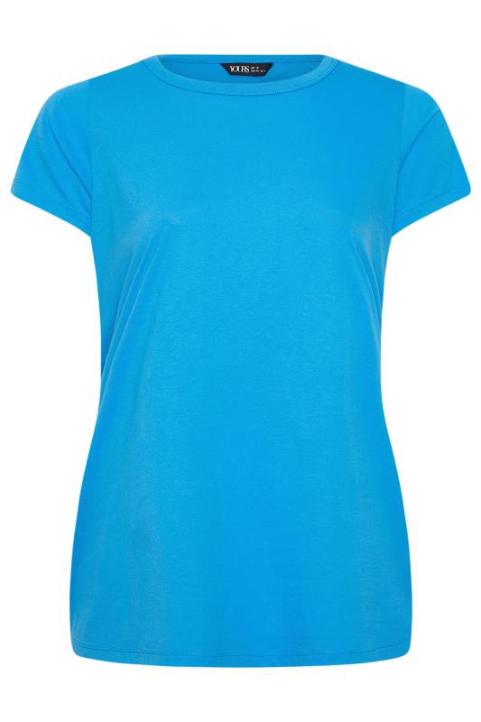YOURS Plus Size Blue Cotton Blend T-Shirt | Yours Clothing 5