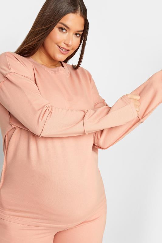 LTS Tall Women's Pink Maternity Exposed Seam Lounge Set | Long Tall Sally 4