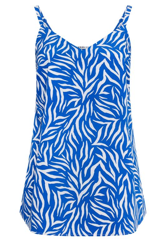 YOURS Plus Size Blue Zebra Print Cami Top | Yours Clothing 5