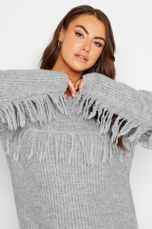 Plus Size Red Fringe Detail Jumper | Yours Clothing 4