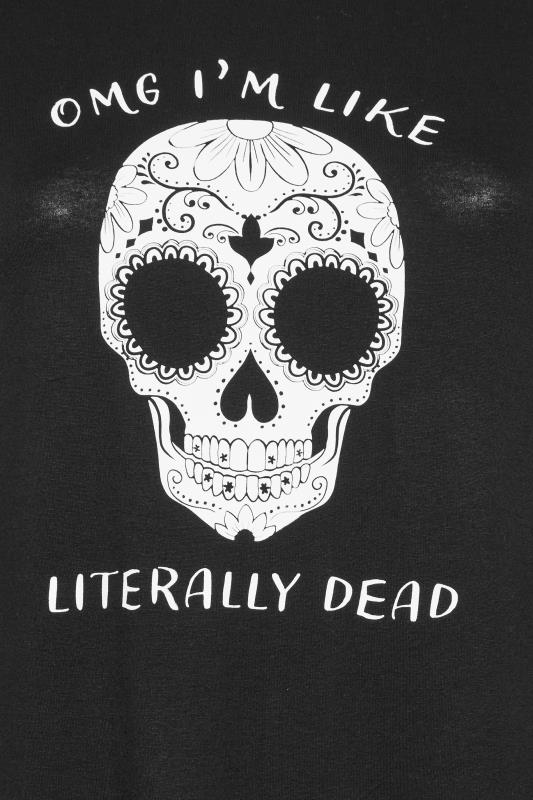 YOURS Curve Plus Size Black 'Literally Dead' Slogan T-Shirt | Yours Clothing  5