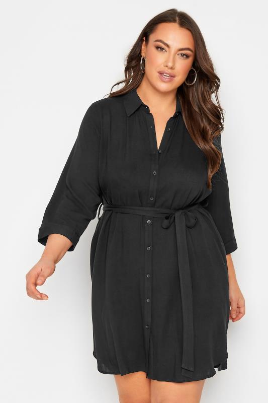 Plus Size YOURS LONDON Black Pleat Sleeve Mesh Shirt | Yours Clothing