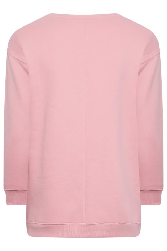YOURS Plus Size Pink 'San Diego' Slogan Sweatshirt | Yours Clothing 7