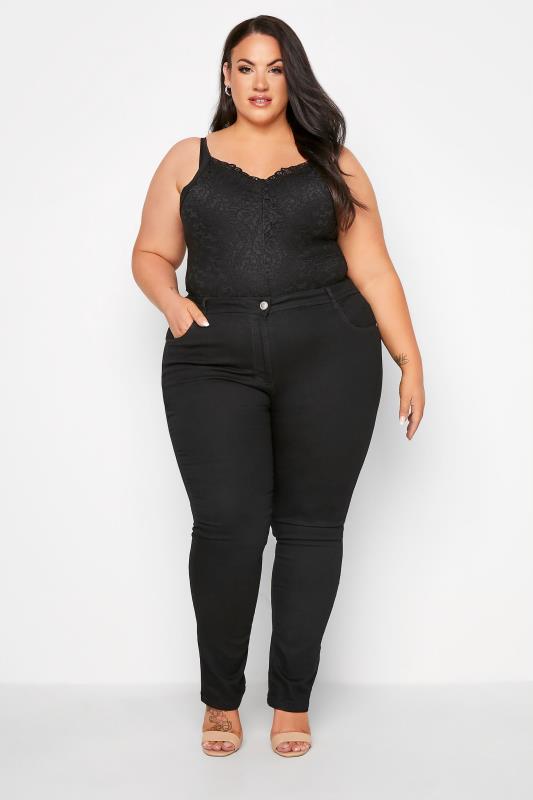 Black Straight Leg RUBY Jeans, Plus size 16 to 36 2
