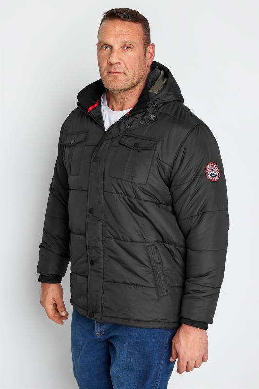 Men's Coats D555 Big & Tall Black Lonsdale Parka Jacket