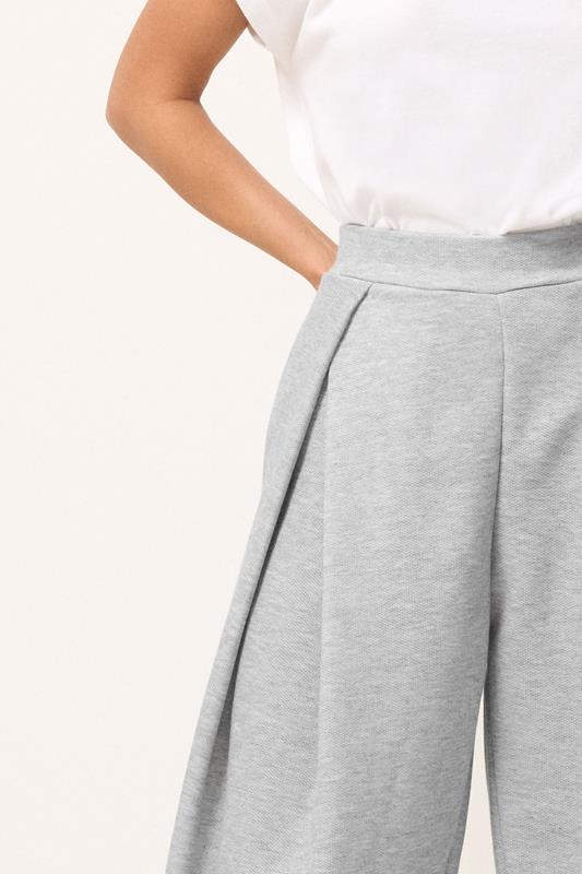 PixieGirl Petite Women's Grey Marl Pleated Wrap Trousers | PixieGirl  4