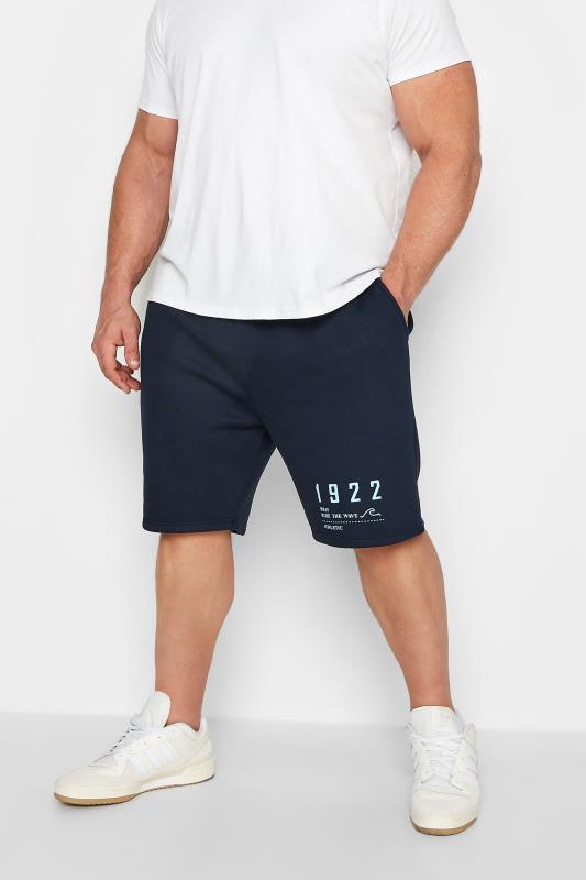 BadRhino Big & Tall Navy Blue '1922' Jogger Shorts | BadRhino 1