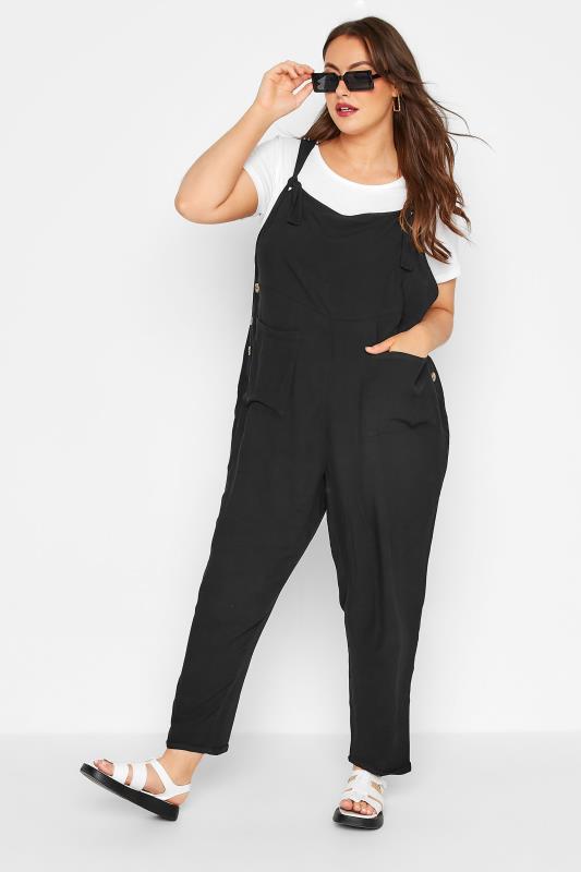 LIMITED COLLECTION Curve Black Pocket Dungarees 2
