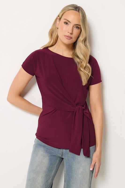  LTS Tall top rojo vino con detalle de lazo 