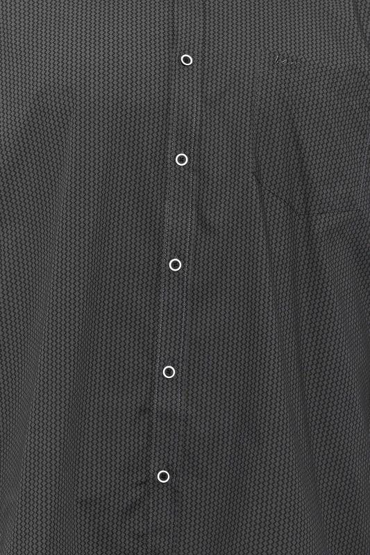 KAM Big & Tall Charcoal Grey Zip Zag Print Long Sleeve Shirt | BadRhino 3