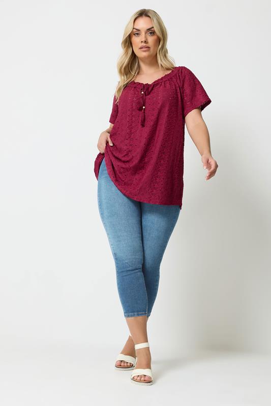 YOURS Plus Size Mid Blue Cropped JENNY Jeggings | Yours Clothing  1
