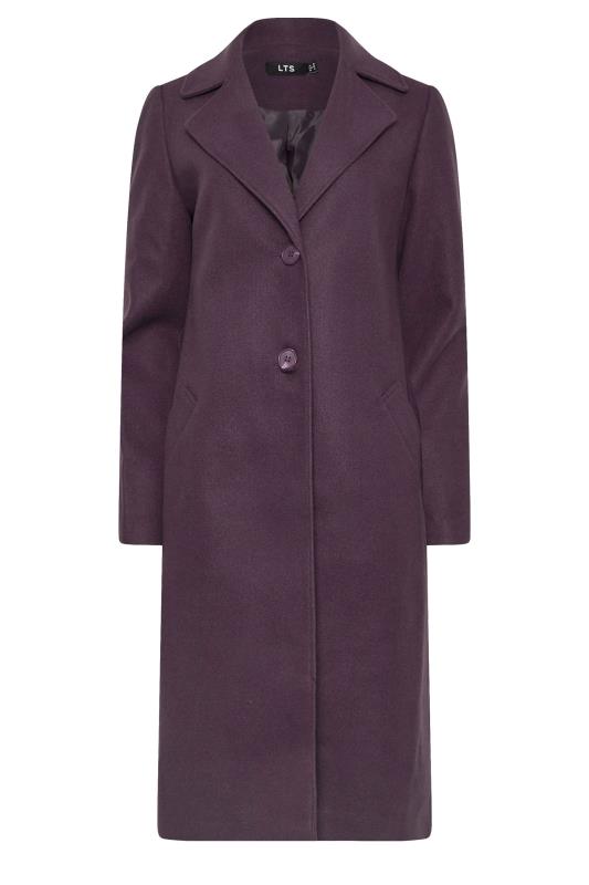 LTS Tall Dark Purple Single Breasted Formal Coat | Long Tall Sally 5