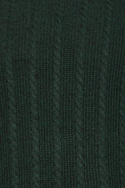 BadRhino Big & Tall Dark Green Crew Neck Cable Knit Jumper | BadRhino 3