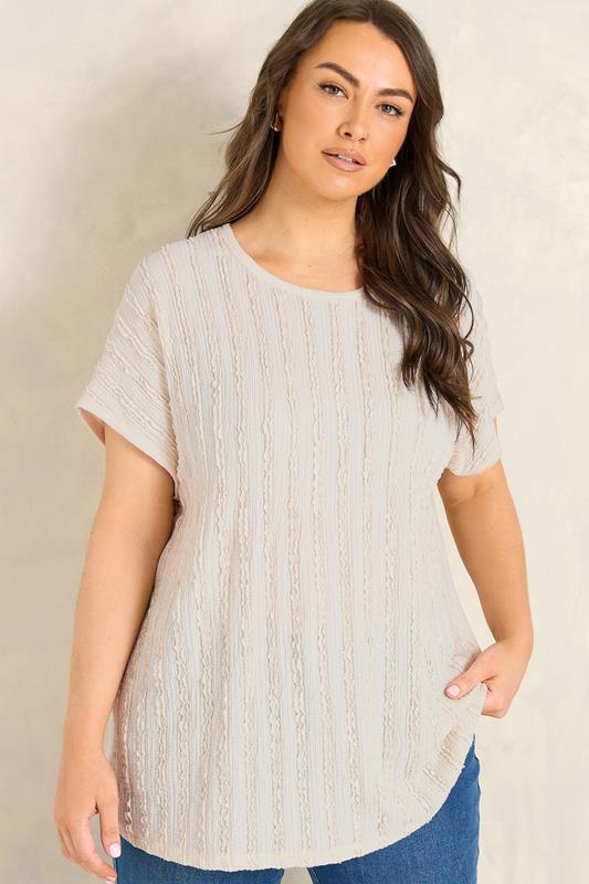  EVANS top texturizado frontal blanco marfil