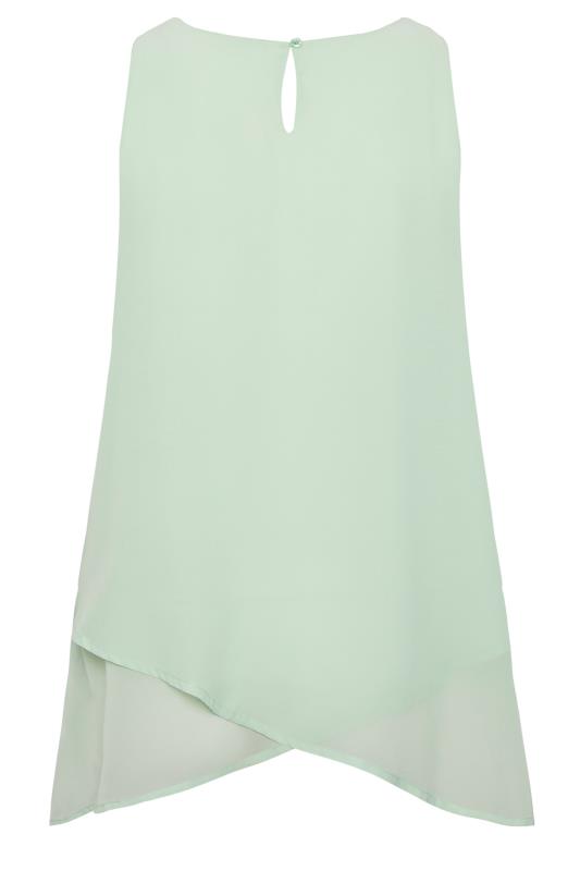 YOURS LONDON Plus Size Green Layered Vest Top | Yours Clothing 6