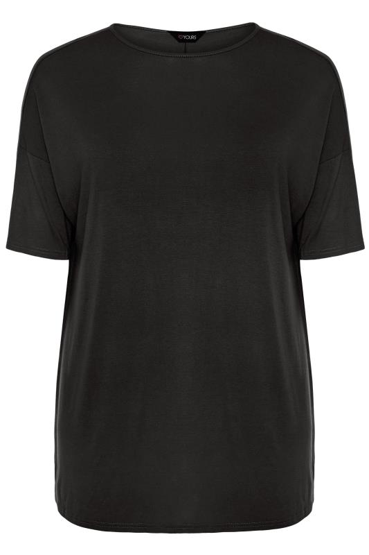 Slate Black Jersey Oversized T-Shirt | Yours Clothing