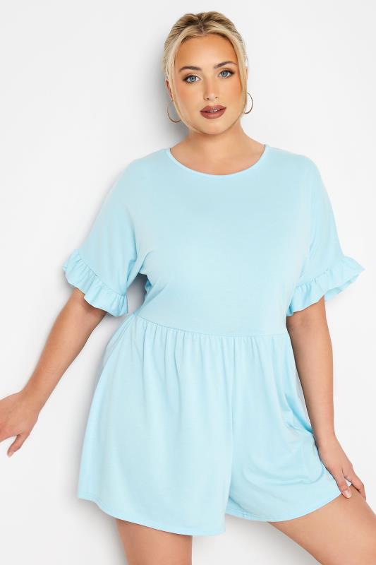  Tallas Grandes LIMITED COLLECTION Curve Light Blue Playsuit