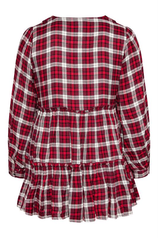 LIMITED COLLECTION Red Check Print Tiered Top_BK.jpg