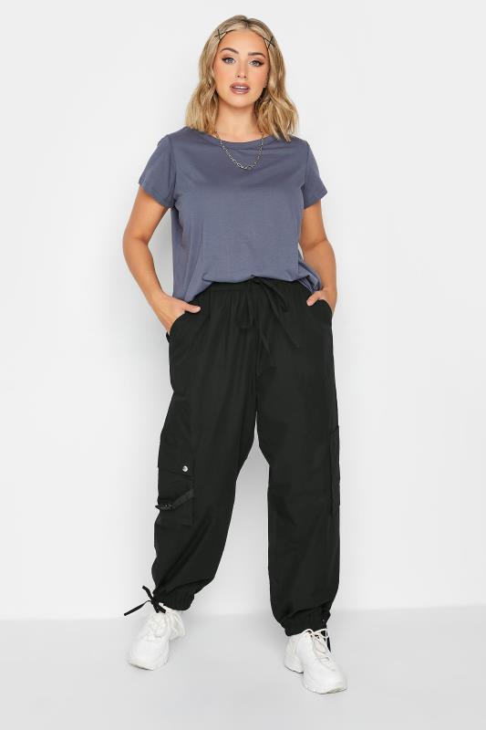 LIMITED COLLECTION Plus Size Black Pull On Cargo Trousers | Yours Clothing 2