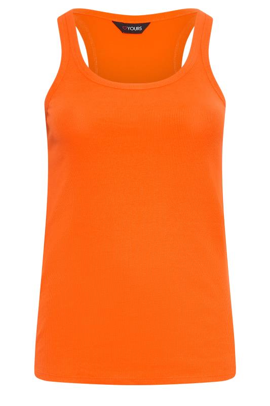 YOURS Plus Size Orange Racer Back Vest Top | Yours Clothing 5