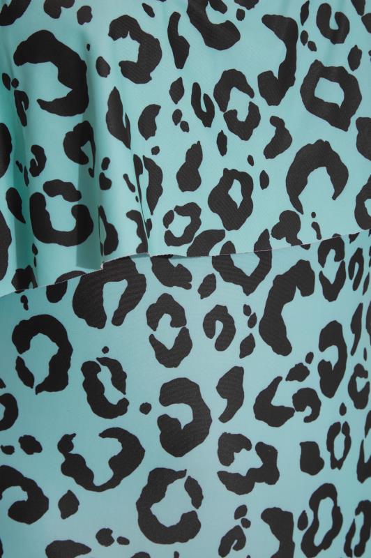 Curve Turquoise Blue Leopard Print Swimsuit 5