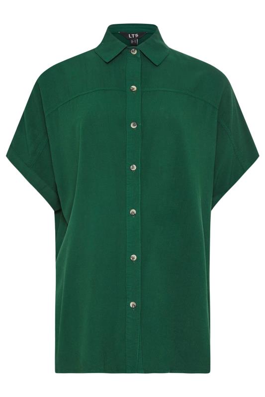 LTS Tall Womens Dark Green Acid Wash Short Sleeve Shirt | Long Tall Sally 7