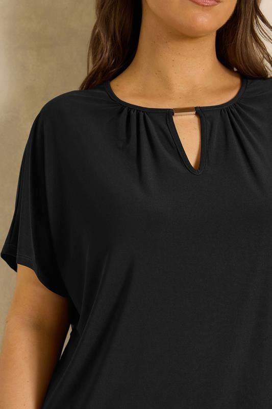 EVANS Plus Size Black Bar Detail Top | Evans 4