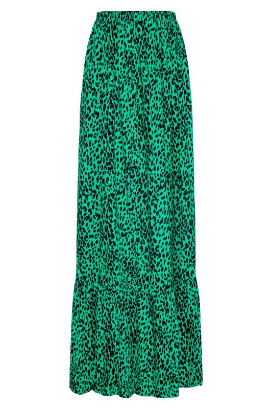 LTS Tall Green Leopard Print Maxi Skirt 6