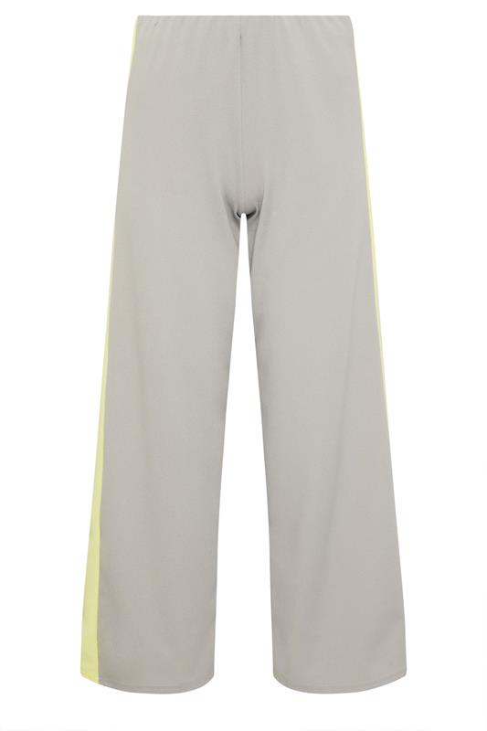 PixieGirl Petite Women's Grey Side Stripe Scuba Wide Leg Trousers | PixieGirl 5