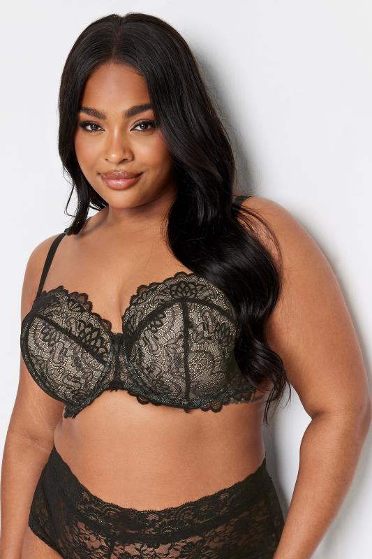 YOURS Plus Size Black Lace Underwired Padded Multiway Bra