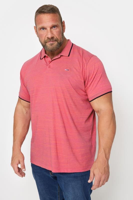 BadRhino Big & Tall Pink Injected Slub Polo Shirt | BadRhino 1