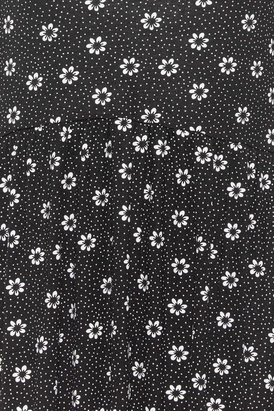 Petite Black Daisy Print Midaxi Dress | PixieGirl 5