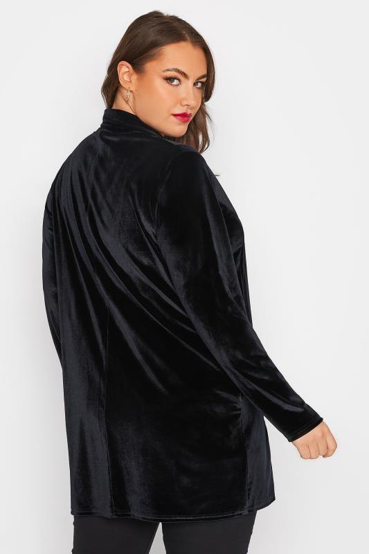 LIMITED COLLECTION Plus Size Black Velvet Long Sleeve Blazer | Yours Clothing  3