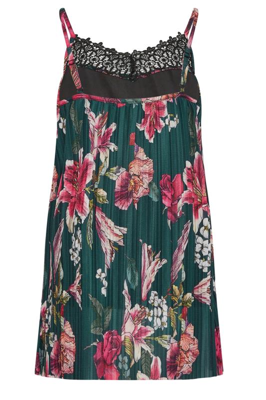 LTS Tall Women's Green Floral Mesh Lace Vest Top | Long Tall Sally 7