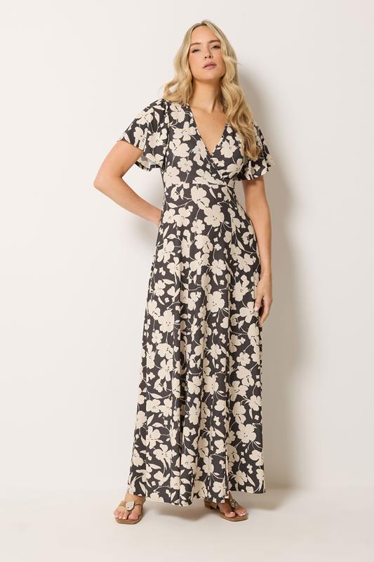 LTS Tall Women's Chocolate Brown Floral Wrap Maxi Dress | Long Tall Sally 2