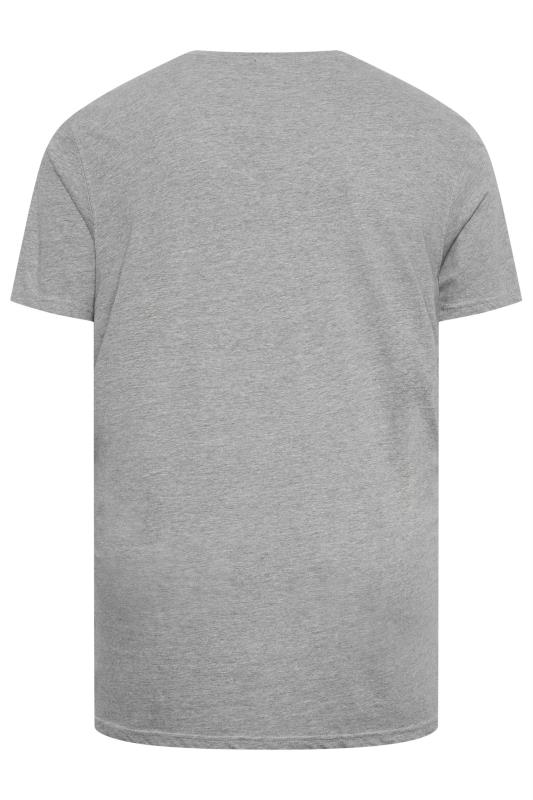 D555 Big & Tall Grey Premium V-Neck Combed Cotton T-Shirt | D555 4