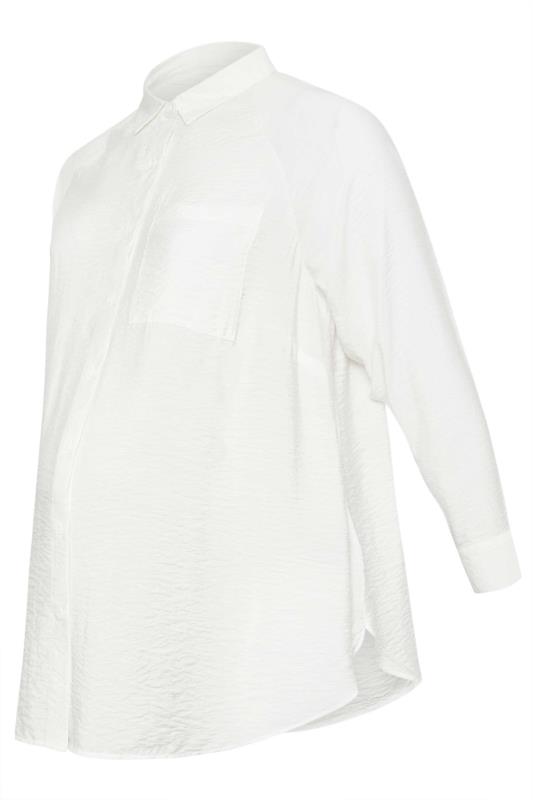 BUMP IT UP MATERNITY Plus Size White Pocket Shirt | Yours Clothing 5