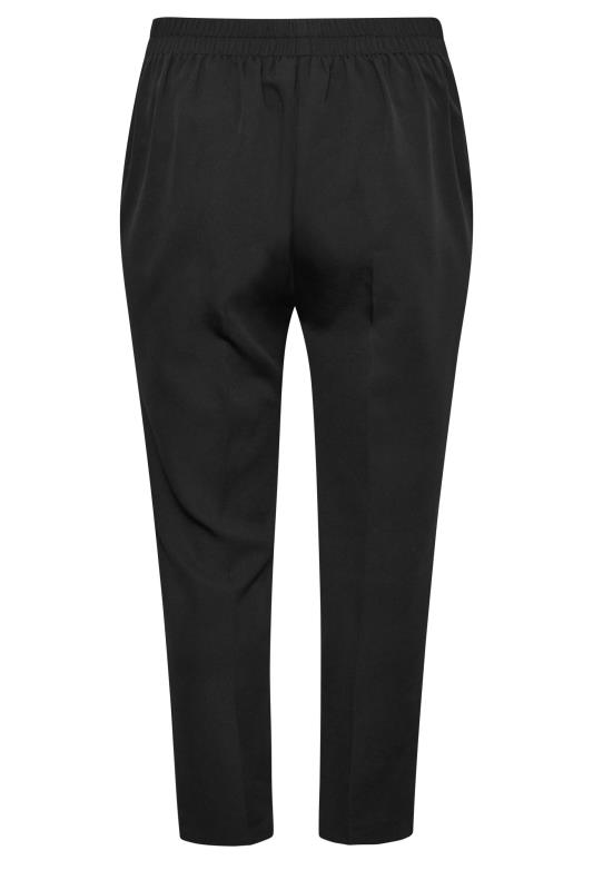 YOURS Plus Size Black Darted Waist Tapered Trousers | Yours Clothing 7
