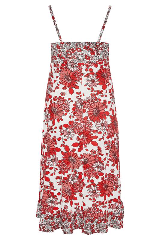 LIMITED COLLECTION Curve Red & White Floral Print Frill Midaxi Sundress 7