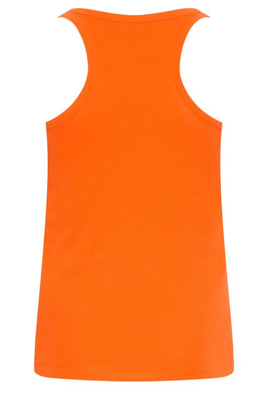 YOURS Plus Size Orange Racer Back Vest Top | Yours Clothing 6