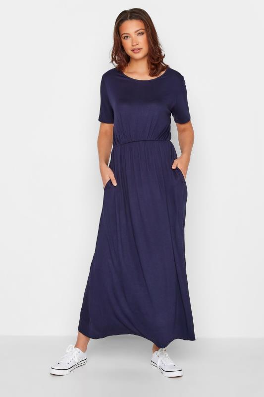 LTS Navy Blue Pocket Midaxi Dress | Long Tall Sally 1