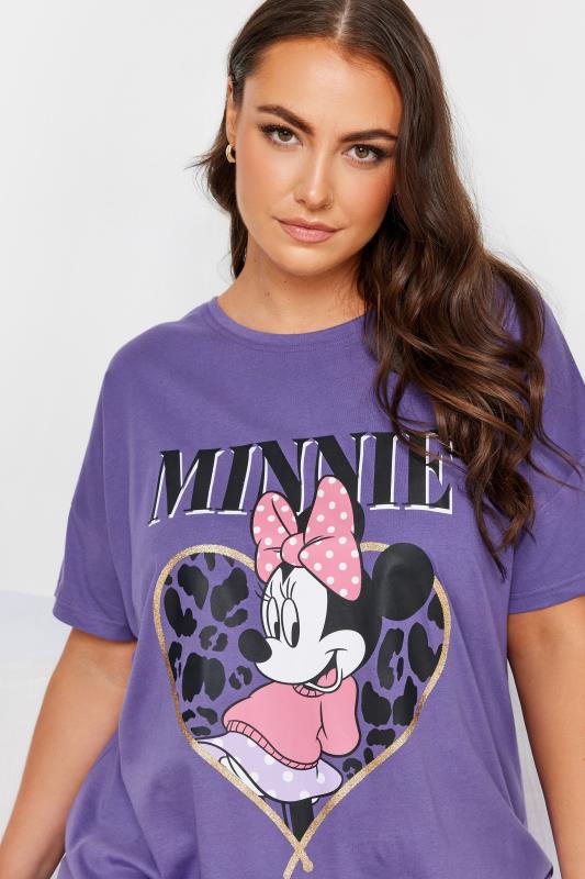 DISNEY Plus Size Purple Minnie Mouse Heart Sleep Tee Nightdress | Yours Clothing 4